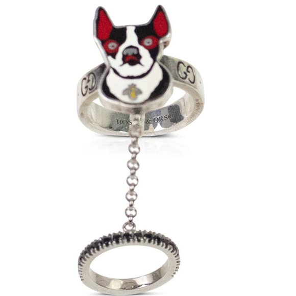 Gucci Boston Terrier Double Ring - Picture 1 of 3